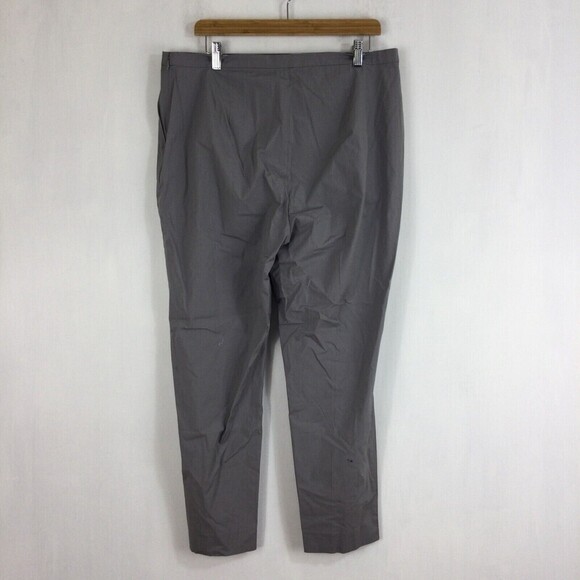 Eileen Fisher Womens Organic Cotton Stretch Poplin Hi Waisted Pants Gray… - Picture 3 of 8